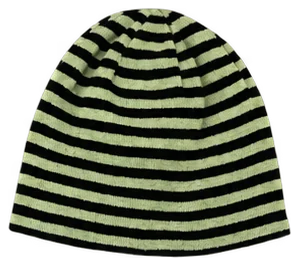 Lime striped beanie