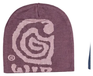 Mauve monogram beanie