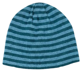 Teal striped beanie
